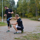 Gustav lär ut Pose-Running inför Vidingehem Triathlon